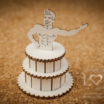 Lepenkový výrez - 3D torta s mužom
