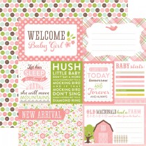 Obojstranný papier - Welcome Baby Girl