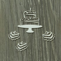 Lepenkový výrez -  narodeninová torta