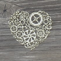 Lepenkový výrez - srdce steampunk