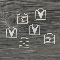 Lepenkový výrez - fotoaparáty so srdiečkami