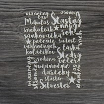 Lepenkový výrez - vianočné slovenské slová