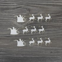 Lepenkový výrez - Santa na saniach