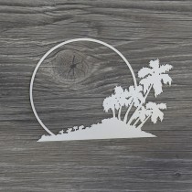 Lepenkový výrez - rámik pod palmami