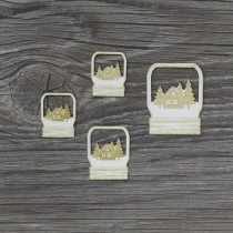 Lepenkový výrez - krajinka v pohári