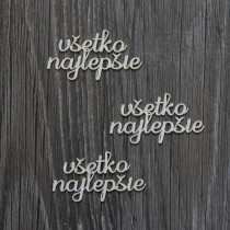 Lepenkový výrez - Všetko najlepšie 3ks