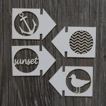 Lepenkový výrez - šípky SEASIDE