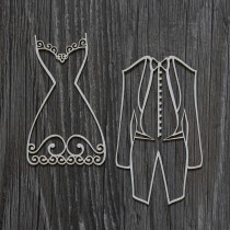 Lepenkový výrez - šaty a frak