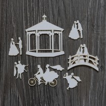 Lepenkový výrez - svadobná zostava