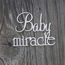 Lepenkový výrez - nápis Baby miracle