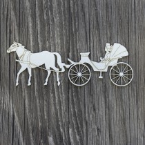 Lepenkový výrez - pár v koči