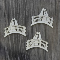 Lepenkový výrez - svadobné páry na moste 3ks