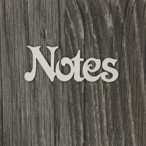 Lepenkový výrez - nápis Notes
