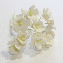 Papierové kvety - sweethearts 10ks biele