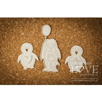 Lepenkový výrez - Penguin with a balloons