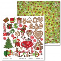 Obojstranný papier - Christmas with elves 04 