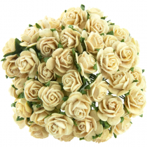 Papierové kvety - sweethearts kremove  1,5 cm 10ks