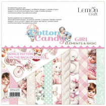 Sada papierov - Cotton Candy - Elements and Basic Girl 20,3x20,3cm