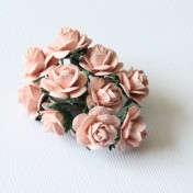 Papierové kvety - open roses 10ks (1,5cm)