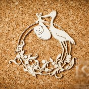 Lepenkový výrerz - rámik s bocianom - chlapec