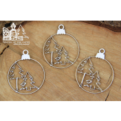 Lepenkový výrez - gule so stromčekom