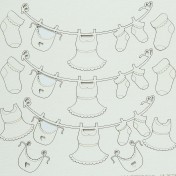 Lepenkový výrez -  girlanda dievčatko