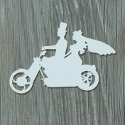 Lepenkový výrez -  pár na motorke