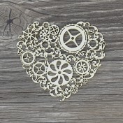 Lepenkový výrez - srdce steampunk