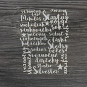 Lepenkový výrez - vianočné slovenské slová