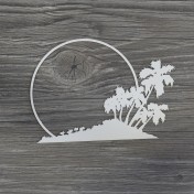 Lepenkový výrez - rámik pod palmami