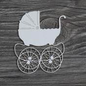 Lepenkový výrez - retro kočík veľký