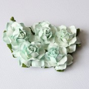 Papierové kvety - cottage 3cm aqua 5ks