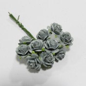 Papierové kvety - open roses parma grey (10ks, 1,5cm)