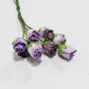 Papierové kvety - ružičky fialové 8 ks
