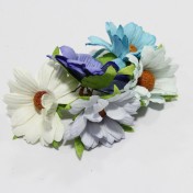 Papierové kvety - modré chryzanétny 5ks
