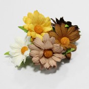 Papierové kvety - prírodné chryzanétny 5ks