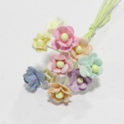 Papierové kvety - mini sweethearts 10ks pastel