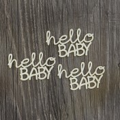 Lepenkový výrez - nápis hello baby