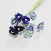 Papierové kvety - mini sweethearts 10ks modré