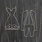 Lepenkový výrez - šaty a frak