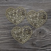 Lepenkový výrez - lacy heart 3ks