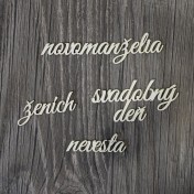 Lepenkový výrez - svadobné nápisy