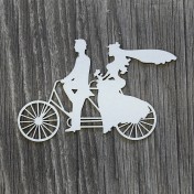 Lepenkový výrez - pár na bicykli