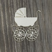 Lepenkový výrez - retro kočík menší