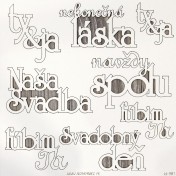 Lepenkový výrez - svadobné nápisy