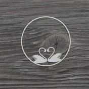 Lepenkový výrez -  labute rámik