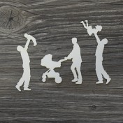 Lepenkový výrez - otec s dieťaťom