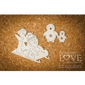 Lepenkový výrez - Penguins on a sledge