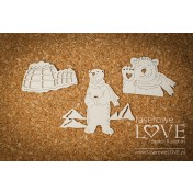 Lepenkový výrez - Two polar bears and igloo