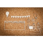 Lepenkový výrez - Birthday Set with frame